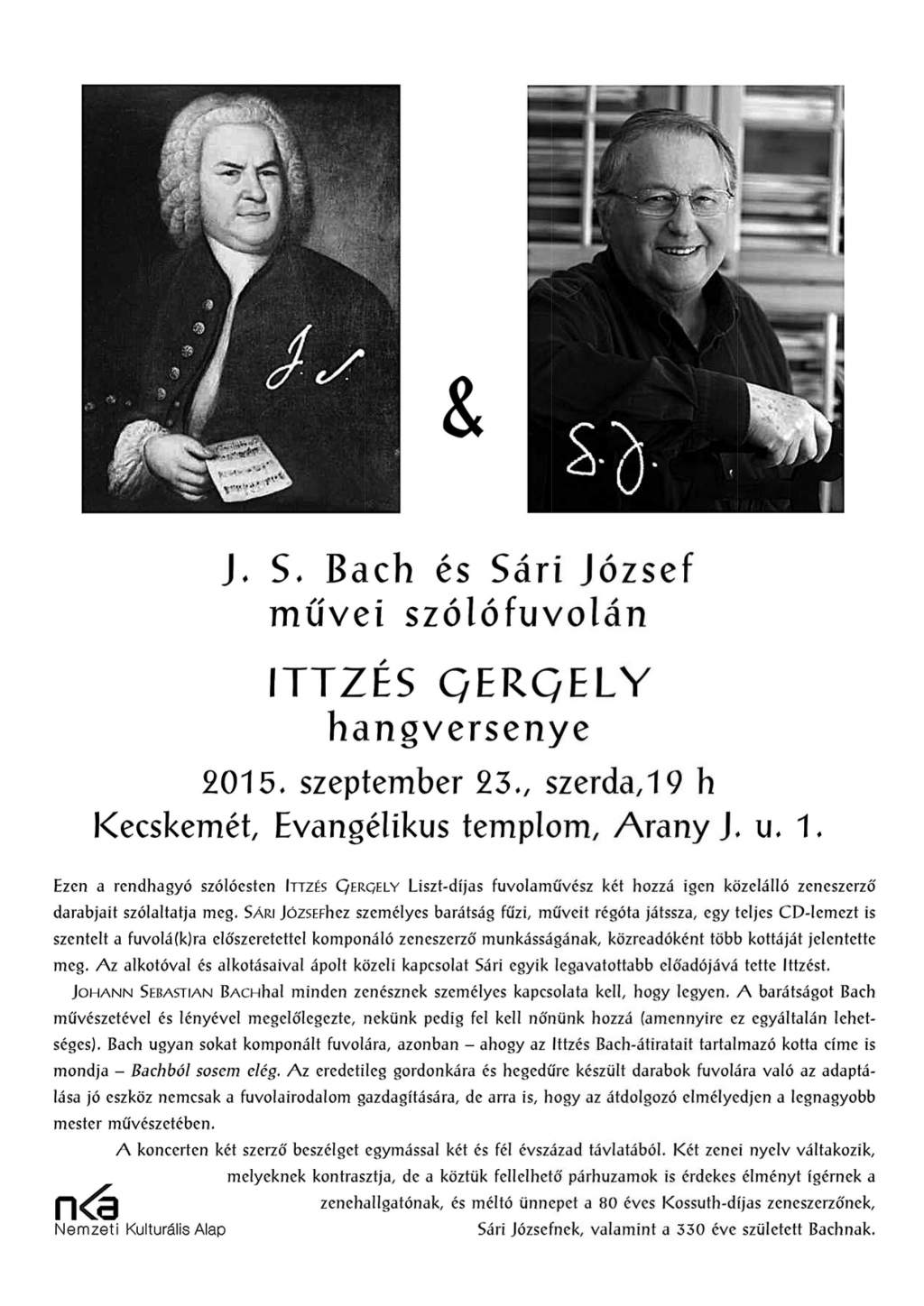 J. S. Bach és Sári József művei szólófuvolán