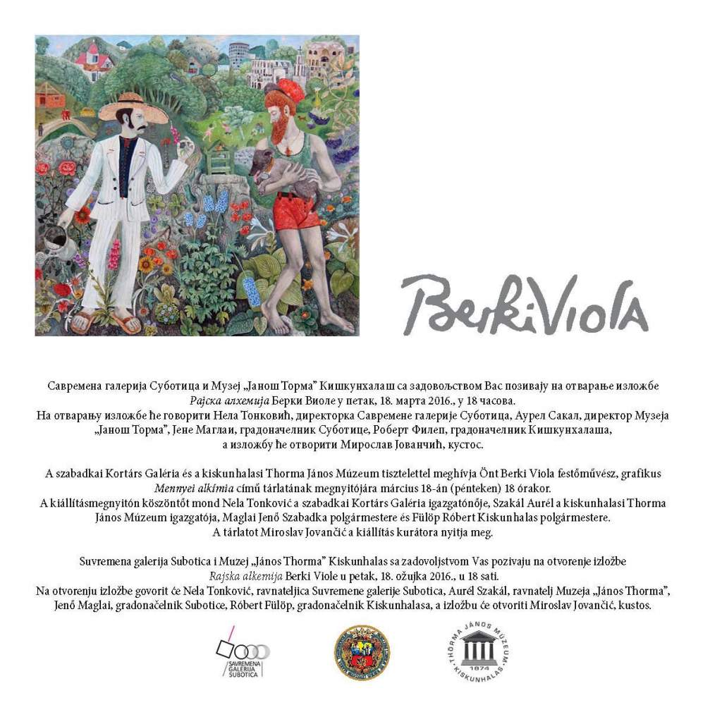 Kiskunhalas és Szabadka 160 km-es sebességgel –  Berki Viola festőművész kiállítása Szabadkán