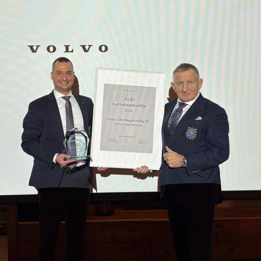 A kiválóság védjegye: Az év Volvo márkakereskedése címmel tüntették ki a Hovány Csoportot